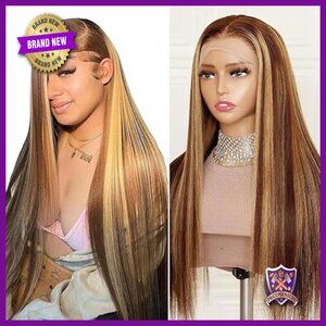 26 Inch Full Frontal HD Lace Wig Human Hair Straight Pre Plucked Glueless